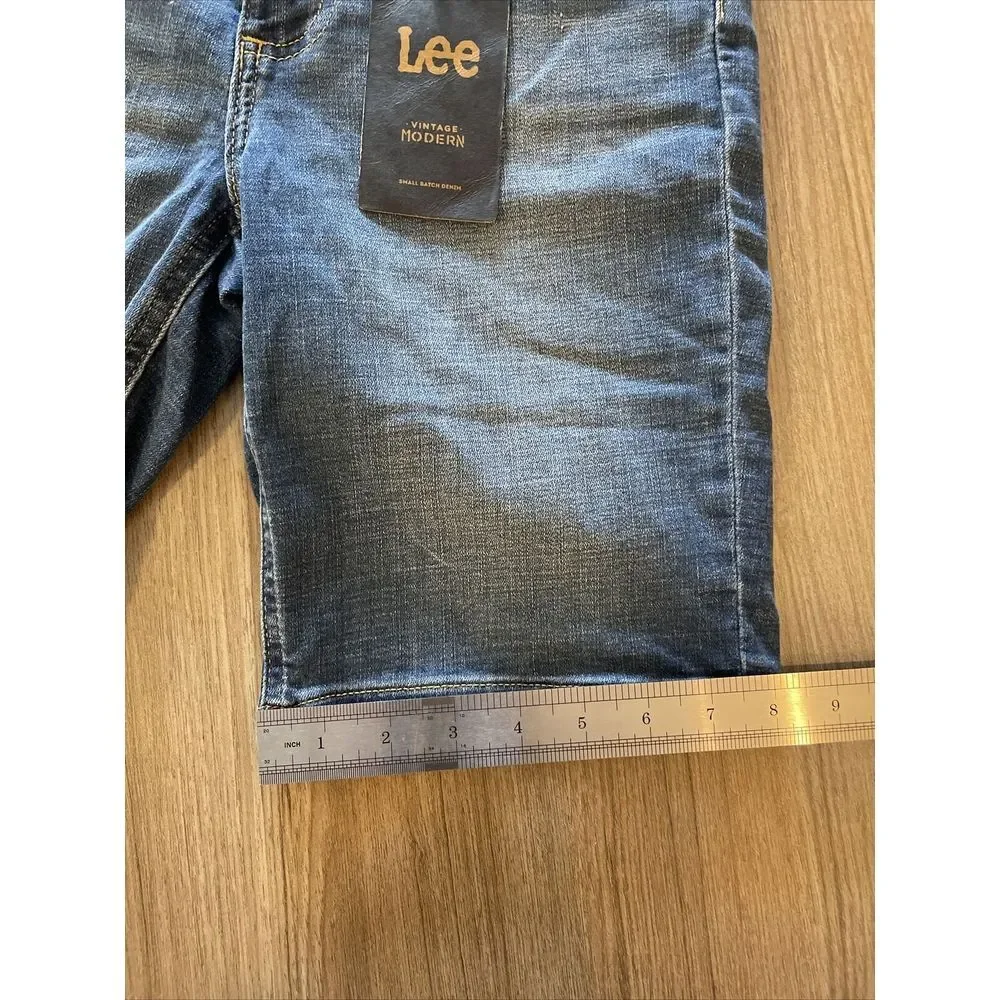 Lee Shorts Womens 25‎ Bermuda Denim Jean Medium Blue Wash 100% Cotton Made n USA